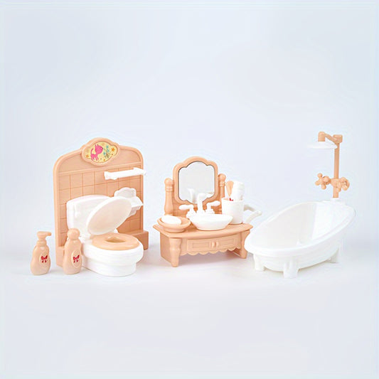 Dollhouse Furniture Playset Kitchen Living Room Bedroom Bathroom Assorted Styles
