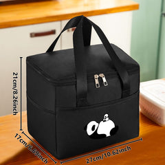 Insulated Lunch Bag with Panda Waterproof Oxford Fabric