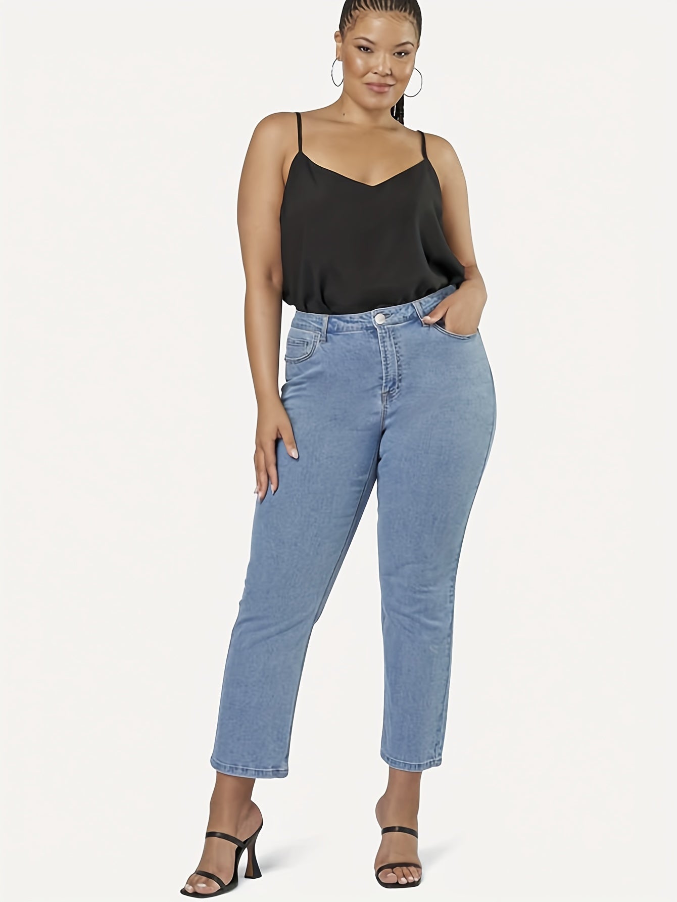 Button Fly Stretch Jeans