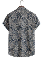Men's Plant Pattern Short Sleeve T-shirt For Summer