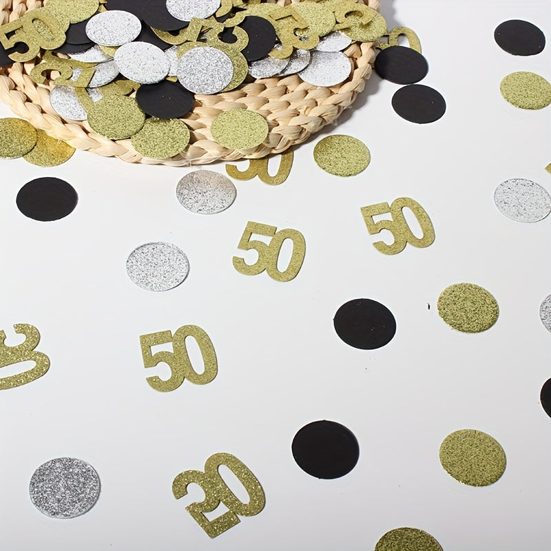 120pcs 50th Birthday Party Decoration Golden Confetti