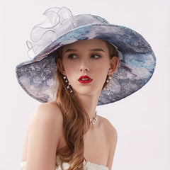 Lace Sun Hat Mesh Flower Decor UV Protection