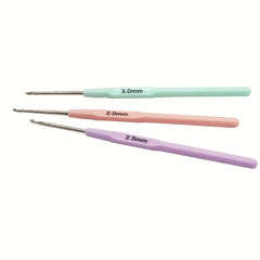 3pcs Crochet Hooks Plastics Handle Knitting Needles Yarn DIY Craft