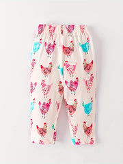 Baby Girls Casual Cartoon Print Loose Pants