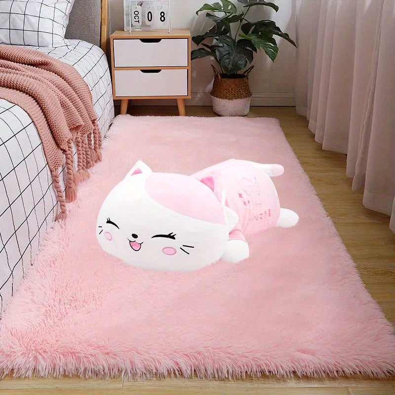 Soft Pink Plush Area Rug for Comfort & Style - Fuzzy Shag Rug for Home Decor