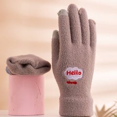 Women's Solid Warm Winter Knitted Gloves