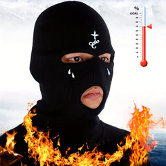 Gothic Embroidery Balaclava Unisex Ski Mask Elastic Knit Hat