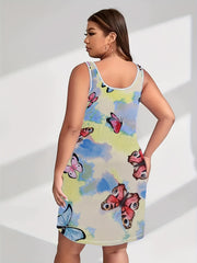 Tie Dye Butterfly Print Tank Nightdress