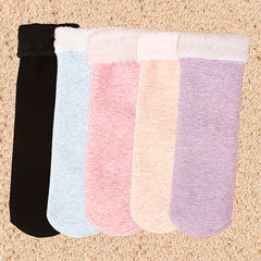 5 Pairs Mixed Fuzzy Mid Tube Socks Women's Stockings & Hosiery