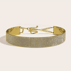 Rhinestone Punk Belt Chain Metal
