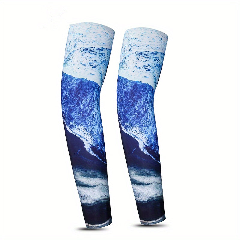 Men's UV Protection Arm Sleeves Printed Armguard
