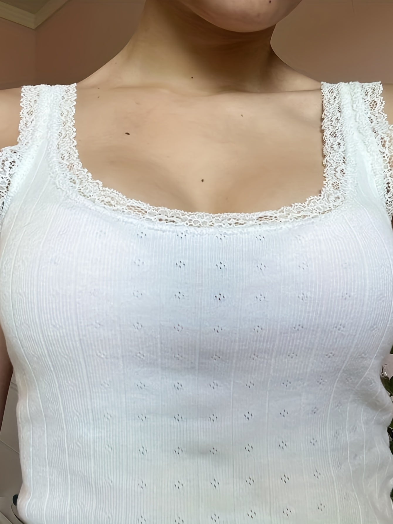 Y2K Eyelet Lace Tank Top for Women