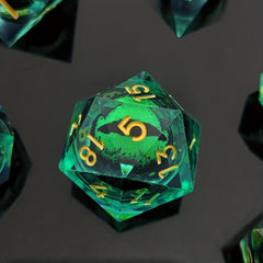 Dragon's Eye Liquid Core Resin Dice Set for RPG Games