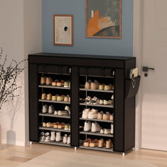 Large Capacity Shoe Rack With Dust Proof Curtain
