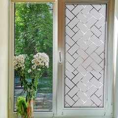 Geometric Pattern Glass Privacy Film for Home Decor