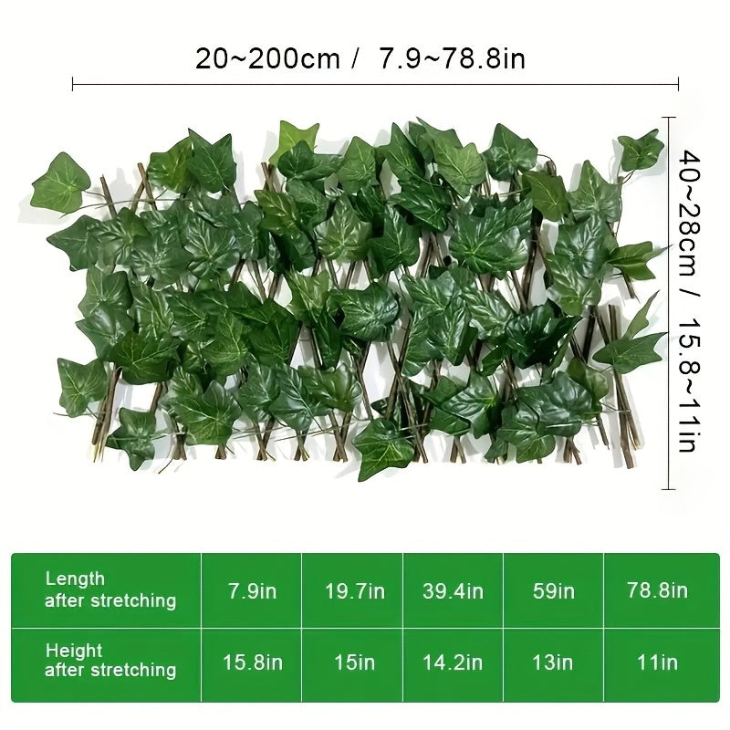 2pcs Faux Ivy Fence Privacy Screen Expandable Patio Decorative Panel