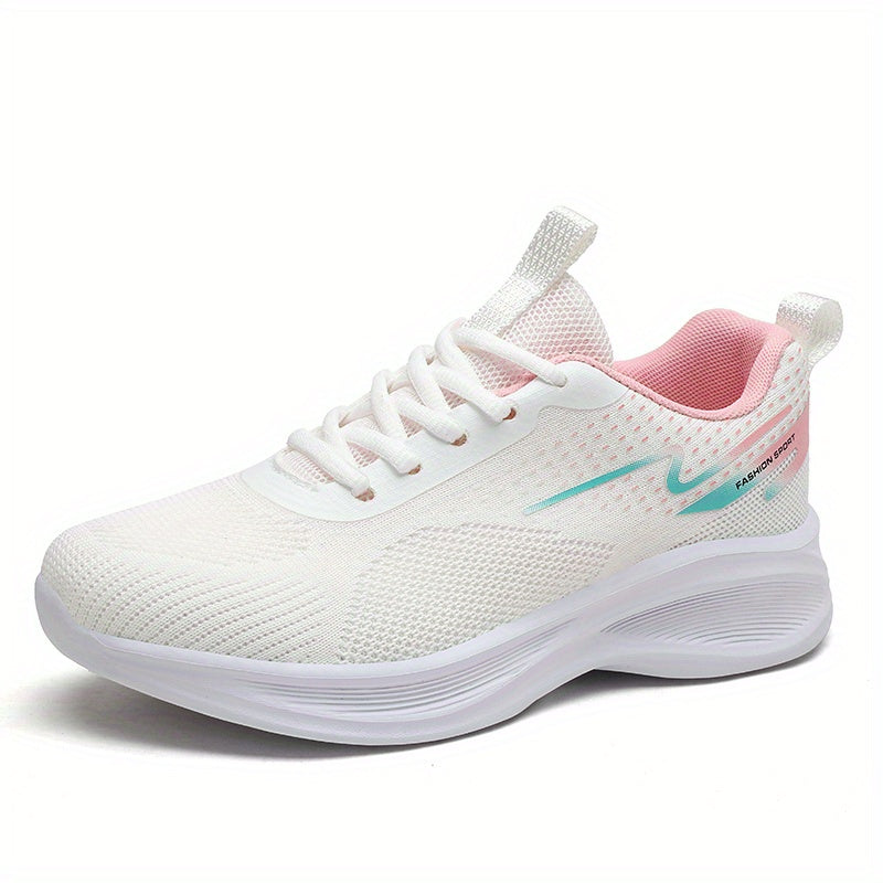 Women's Breathable Running Shoes Lace Up Anti-slip Mesh Walking Shoes