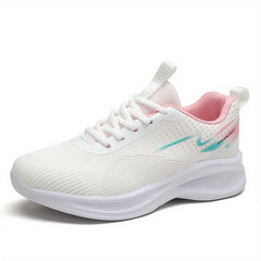 Women's Breathable Running Shoes Lace Up Anti-slip Mesh Walking Shoes