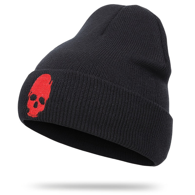 Skull Embroidered Knitted Hat for Men