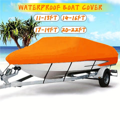 Waterproof UV Protection Boat Cover 190T Orange 3.35-6.71m
