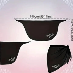 Beach Party Bride Outfit 3pcs Set Short Tulle Veil & Heart Shaped Glasses