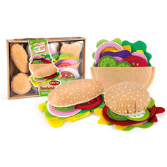 Felt Food Hamburger Sandwich Game Food Set 28 Pieces