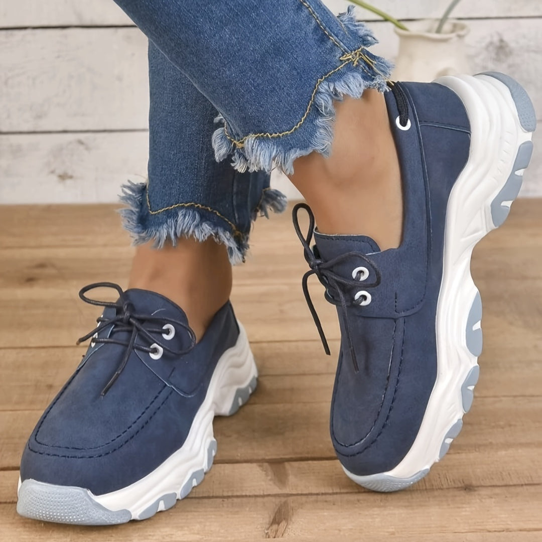 Women's Platform Sneakers Comfortable Lace Up Shoes