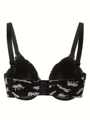 Leopard Print Molded Cup Padded Bra