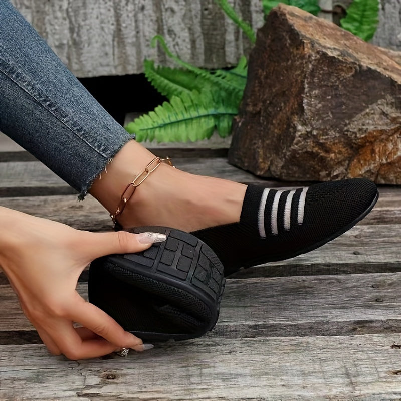 Women's Breathable Slip On Sneakers Casual Rubber Shoes