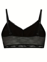 Sexy Lace V Neck Solid Seamless Bralette