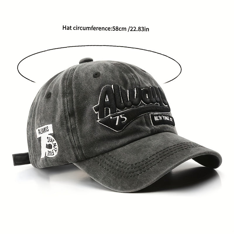 Washed Baseball Vintage Embroidery Distressed Dad Hat Unisex Sun Hat