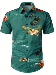 Men's Coconut Palm Print Button Up Shirt