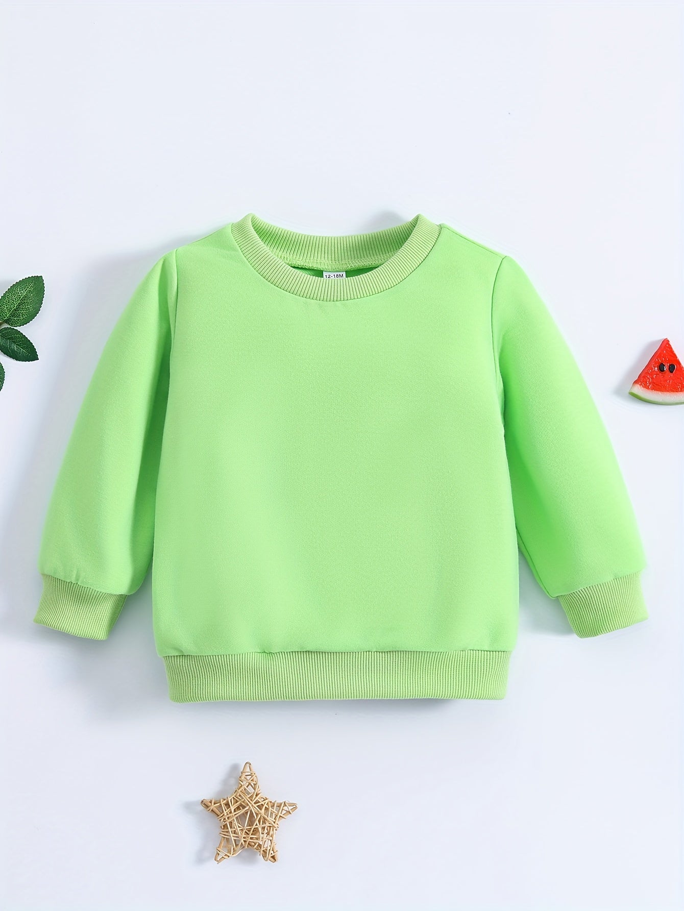 Baby Long Sleeve Pullover Top Solid Sweatshirt