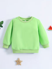 Baby Long Sleeve Pullover Top Solid Sweatshirt