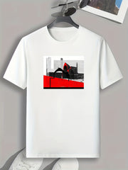 Modern Art Print Men's Comfy T shirt Active Stretch Breathable Tee