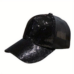 Sequin Hip Hop Baseball Cap Trucker Hat For Women