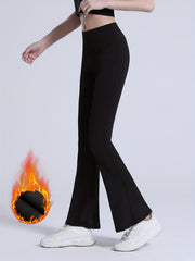 Warm Flared Yoga Pants High Stretch Sports Running Bell Bottom Pants