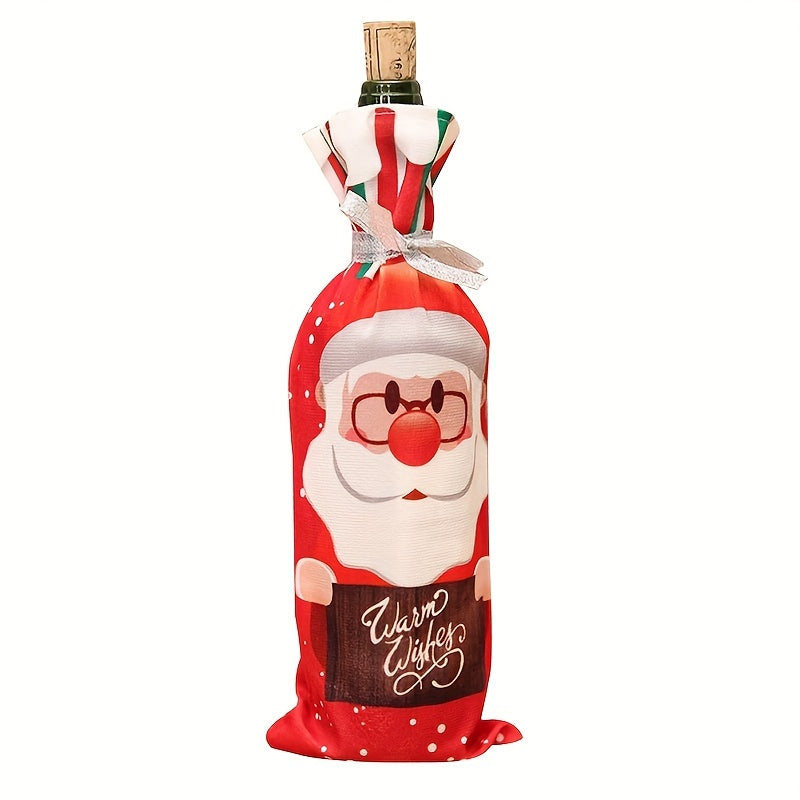 Christmas Wine Bottle Bag Santa Snowman Deer Red Wine Set