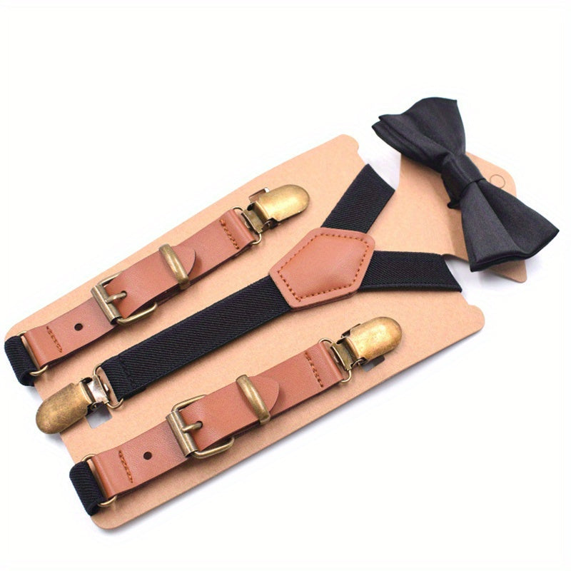 Children's Y-Shaped Suspenders & Bowtie Set