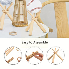 Wooden Baseball Display Stand Baseball Holder For Baseball Players Fans