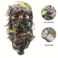 Ghillie Camouflage Leafy Hat 3D Full Face Mask for Turkey Hunting