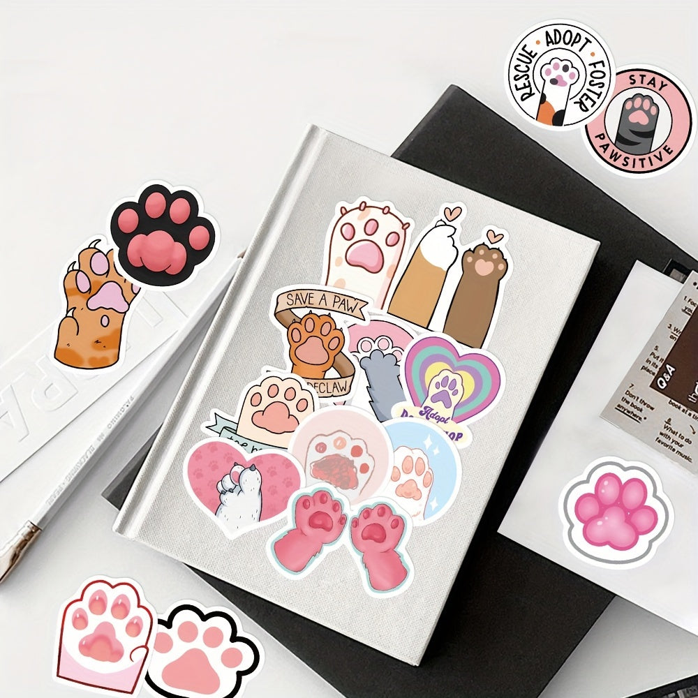 61pcs Cat Claw Stickers Laptop Helmet Decoration Waterproof DIY