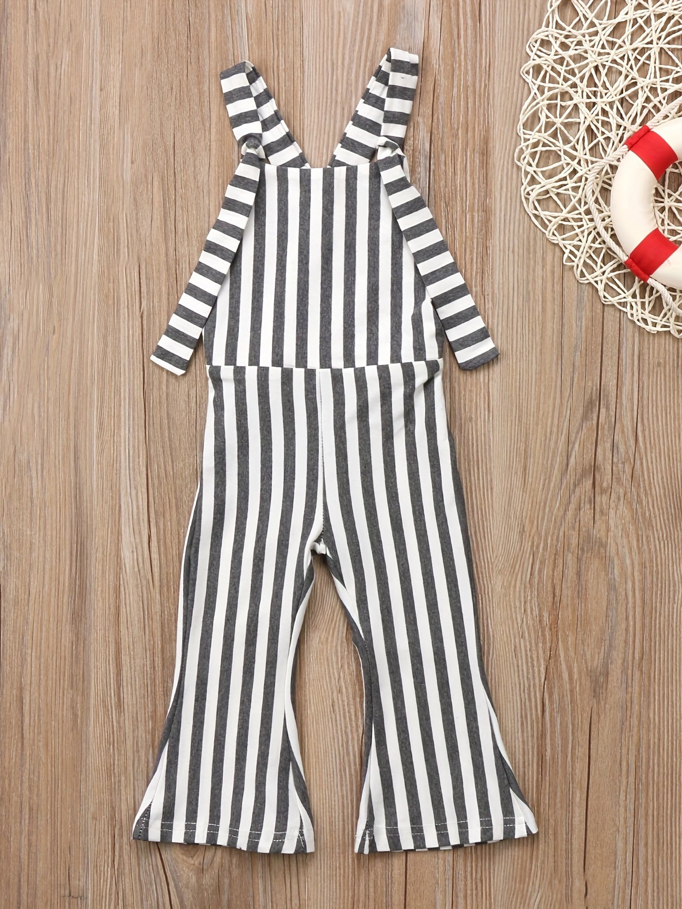 Toddler Girls Striped Flare Leg Jumpsuit Kids Summer Clothes