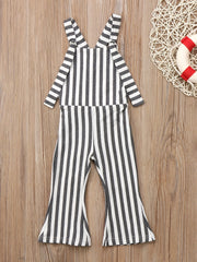 Toddler Girls Striped Flare Leg Jumpsuit Kids Summer Clothes