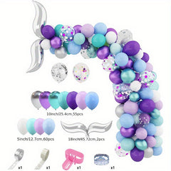 100pcs Mermaid Tail Balloon Set for Marine Theme Party Decor