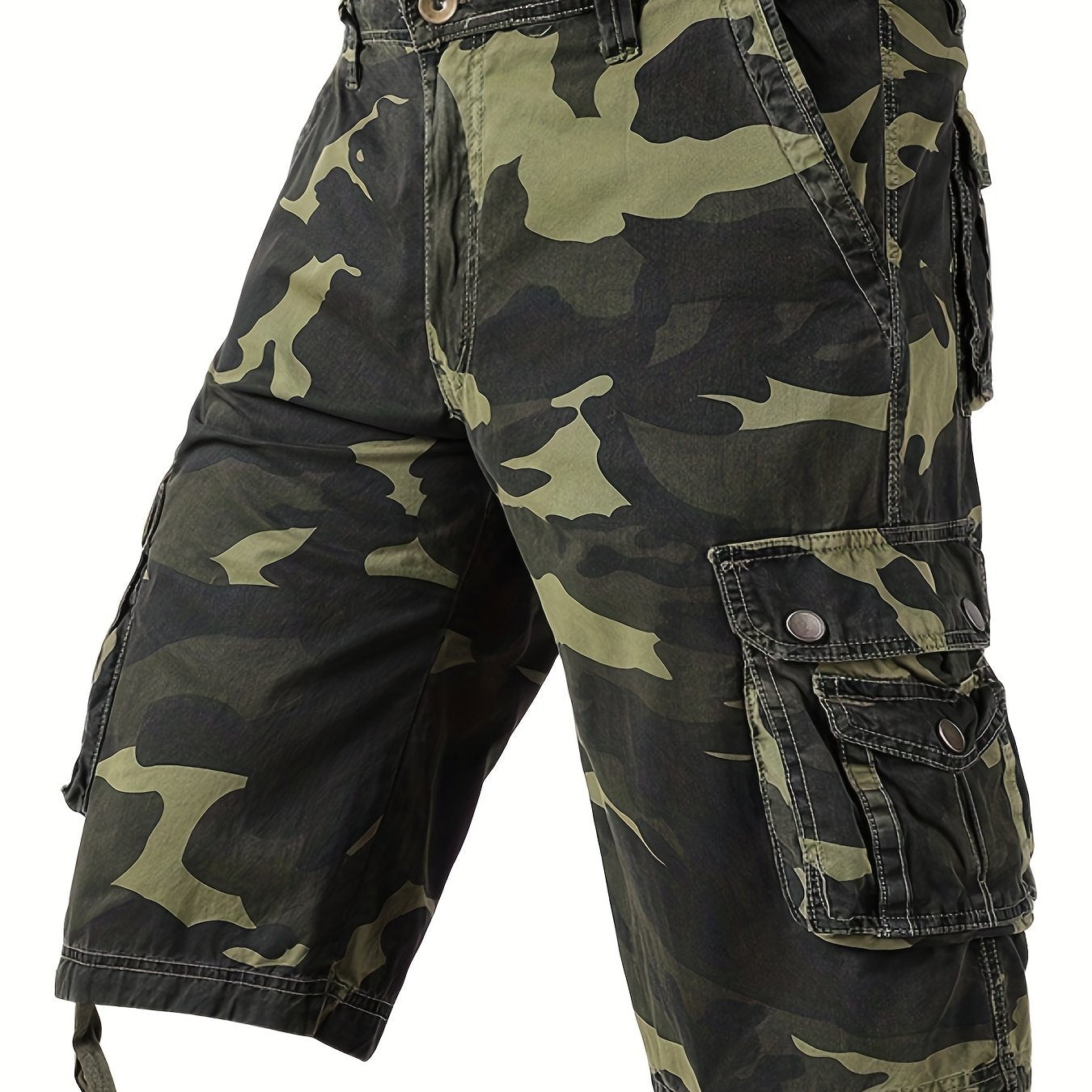 Men's Camo Print Cargo Shorts for Spring/Summer