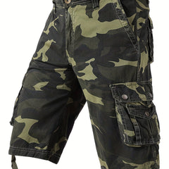 Men's Camo Print Cargo Shorts for Spring/Summer