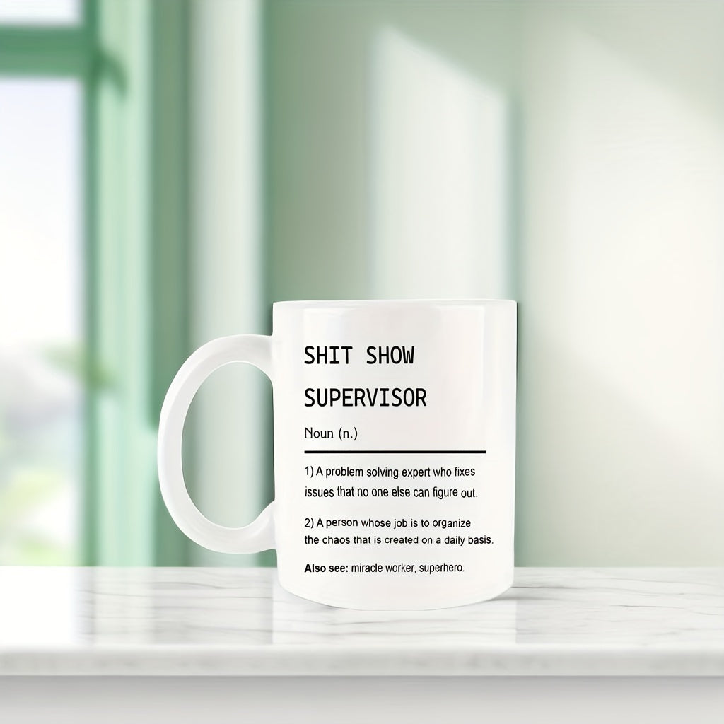 11oz Unique Letter Printed Coffee Mug Porcelain Cup Home Office