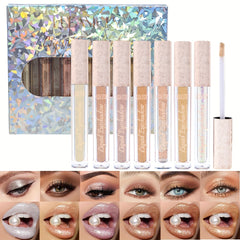 Pearly Eyeshadow Set & Lip Gloss Sparkling Cosmetics