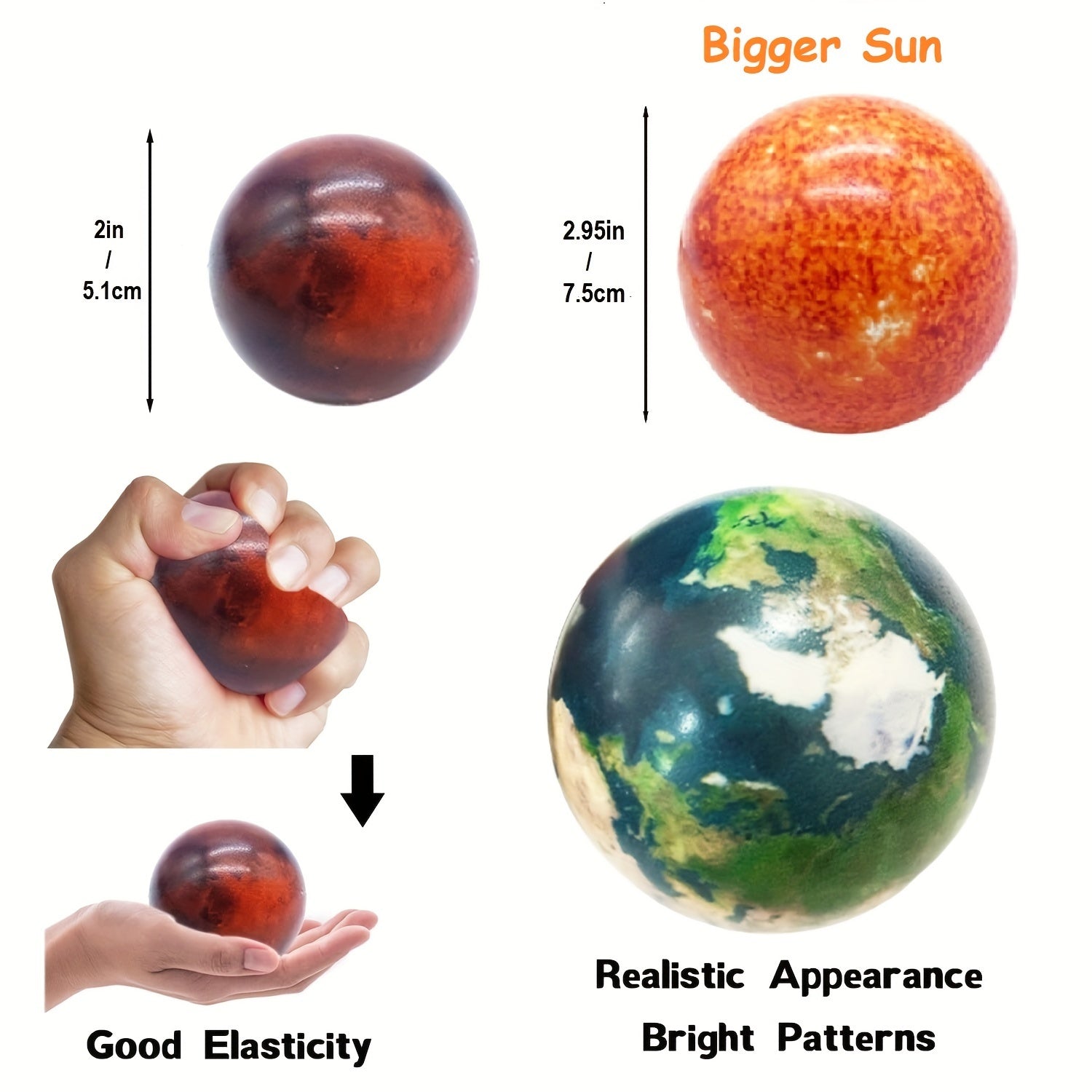 10pcs Solar System Planet Balls Educational Toys Party Game Birthday Gift